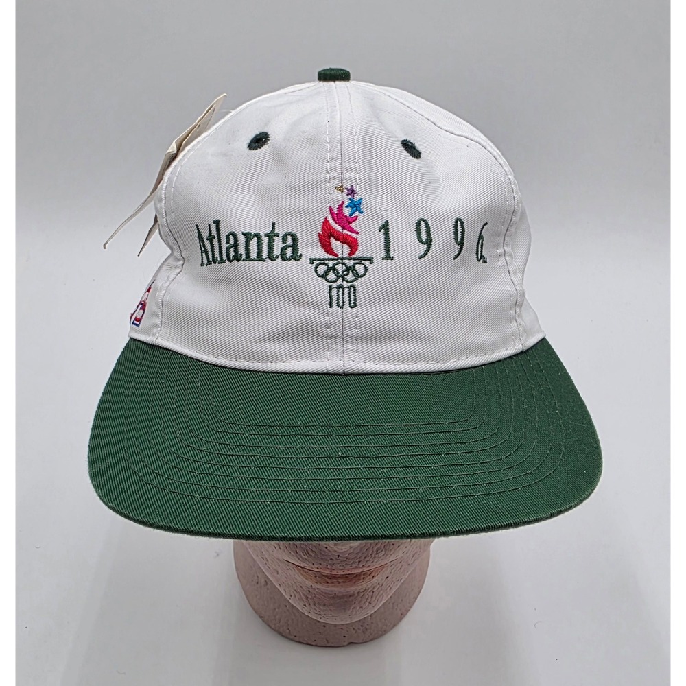 Vintage Logo 7 Atlanta 1996 Olympics USA Snapback Hat White Green NWT